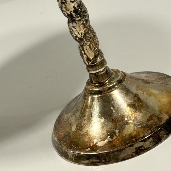 Vintage Silver Plated Cordial Goblets Pair Etched Grape Pattern w Velvet Box - Picture 5 of 15